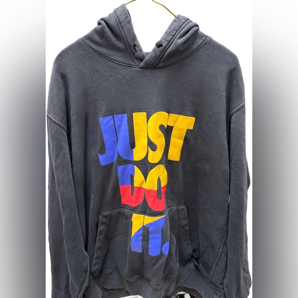 Nike Men's Hoodie - Black with Bold Graphic XXL